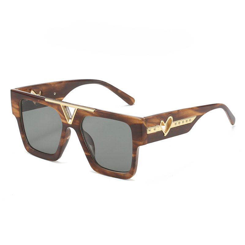 Wholesale Color Gradient Large Frame PC Sunglasses